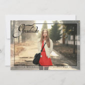 Invitation Élégance simple, Annonces photos de diplôme (Devant)
