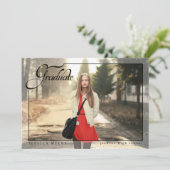 Invitation Élégance simple, Annonces photos de diplôme (Debout devant)