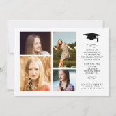 Invitation Élégance simple, Annonces photos de diplôme (Dos)