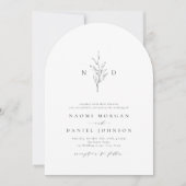 Invitation Élégance simple monogramme botanique mariage rusti (Devant)