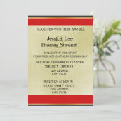 Invitation Élégance simple rouge, noir et or (Debout devant)