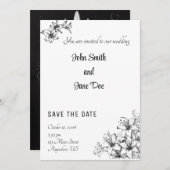 Invitation Élégance Sophistiquée Florale (Devant / Derrière)