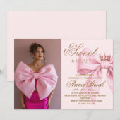 Invitation Elegance Sweet 16 Photo Birthday Party (Devant / Derrière)