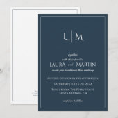 Invitation Élégance Texte classique et monogramme Invitati (Devant / Derrière)