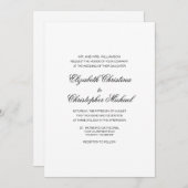 Invitation Élégance traditionnelle compacte (Réception à suiv (Devant / Derrière)