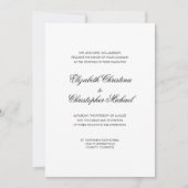 Invitation Élégance traditionnelle en noir et blanc (pas de r (Devant)