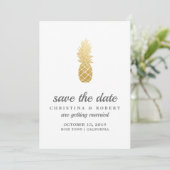 Invitation Élégance Tropicale | Ananas Save The Date (Debout devant)