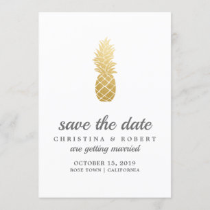Invitation Élégance Tropicale   Ananas Save The Date
