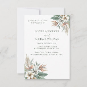Invitation Elégance tropicale Aquarelle Mariage