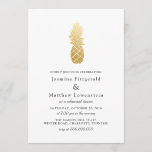 Invitation Élégance tropicale Dîner de répétition d'ananas