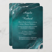 Invitation Élégance Turquoise Envoûtante (Devant / Derrière)