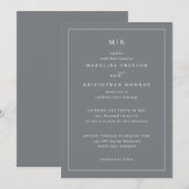 Invitation Élégance typographique grise sophistiquée (Devant / Derrière)