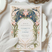 Invitation Elégance victorienne Floral Pastel Tones Mariage