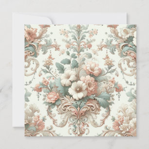 Invitation Élégance victorienne : Motifs pastel doux