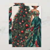 Invitation Élégance Vintage Noir de Mode (Devant / Derrière)