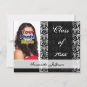 Invitation Élégance Vintage, noir et blanc (Devant)