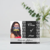 Invitation Élégance Vintage, noir et blanc (Debout devant)