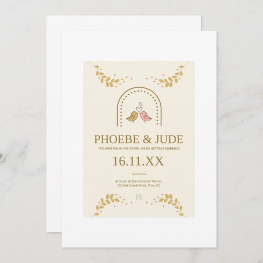 Invitation Élégant (Devant / Derrière)