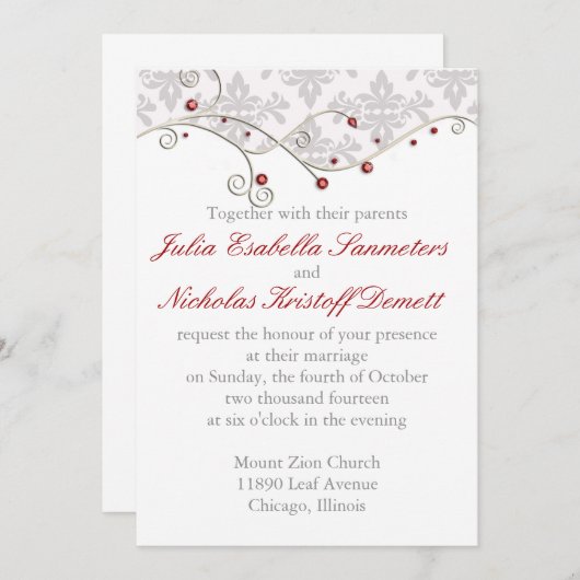 Invitation Élégant (Devant / Derrière)