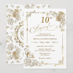 Invitation Élégant 10 ans d'anniversaire