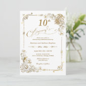Invitation Élégant 10e Anniversaire (Debout devant)