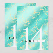 Invitation Élégant 11ème 44ème anniversaire de Mariage turquo (Devant / Derrière)