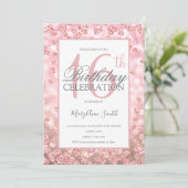 Invitation Elégant 16ème anniversaire Rose Gold Parties scint (Debout devant)
