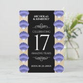 Invitation Élégant 17ème anniversaire de Mariage des obus (Debout devant)