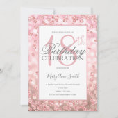 Invitation Elégant 18ème anniversaire Rose Gold Parties scint (Devant)