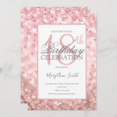 Invitation Elégant 18ème anniversaire Rose Gold Parties scint (Devant / Derrière)