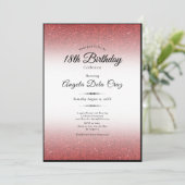 Invitation Elegant 18th Birthday Red Glitter Debut (Debout devant)