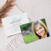 Invitation Élégant 2025 Diplômé en Script Photo Graduation