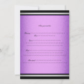 Invitation Élégant 21e anniversaire Black Purple & Silver Met (Dos)