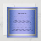 Invitation Elégant 21e anniversaire Blue & Silver Metallic (Dos)