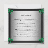 Invitation Élégant 21e anniversaire Bow d'émeraude d'argent n (Dos)