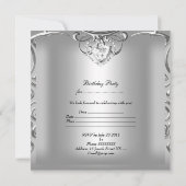 Invitation Élégant 21e anniversaire de fête Diamant d'argent (Dos)