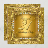 Invitation Élégant 21e anniversaire de la fête Elite Diamants (Devant / Derrière)