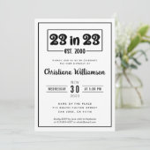 Invitation Élégant 23e cadeau d'anniversaire 23 en 23 Est 200 (Debout devant)