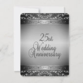 Invitation Élégant 25e anniversaire de Mariage (Devant)