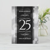 Invitation Élégant 25e Anniversaire de Mariage Argent (Debout devant)