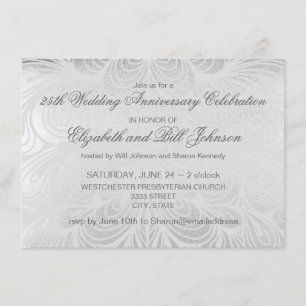 Invitation Élégant 25e Anniversaire de Mariage Argent