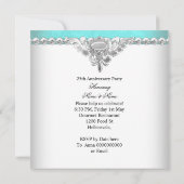 Invitation Élégant 25e Anniversaire de Mariage Bleu Turquoise (Dos)