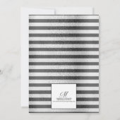 Invitation Élégant 25e anniversaire de Mariage en argent noir (Dos)