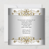 Invitation Élégant 25e Anniversaire de Mariage Modèle Argent  (Dos)