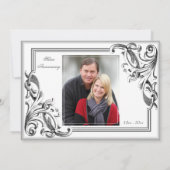 Invitation Elegant 25th Silver Wedding Anniversary Photo  (Dos)