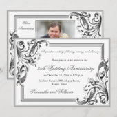 Invitation Elegant 25th Silver Wedding Anniversary Photo  (Devant / Derrière)