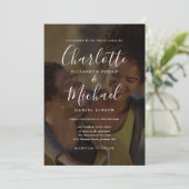 Invitation Élégant 2 Mariage de script de signature photo (Debout devant)