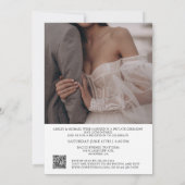 Invitation Élégant 2 Photo QR Code Script Heureusement Jamais (Dos)