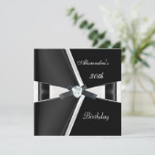 Invitation Elégant 30e anniversaire Black White Bow (Debout devant)
