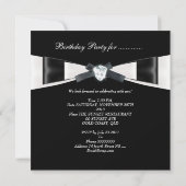 Invitation Elégant 30e anniversaire Black White Bow (Dos)